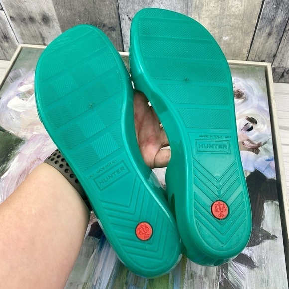 HUNTER Tiffany Open Toe Sandals in Maldives Green Size 7 New! - Picture 8 of 12